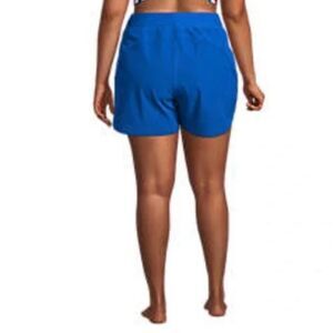 Lands' End Women's 3” Quick Dry Elastic Waist Board Swim Shorts Size 14 Blue